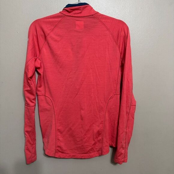 Icebreaker merino wool 1/2 zip salmon pink/navy size women’s large - Picture 2 of 5